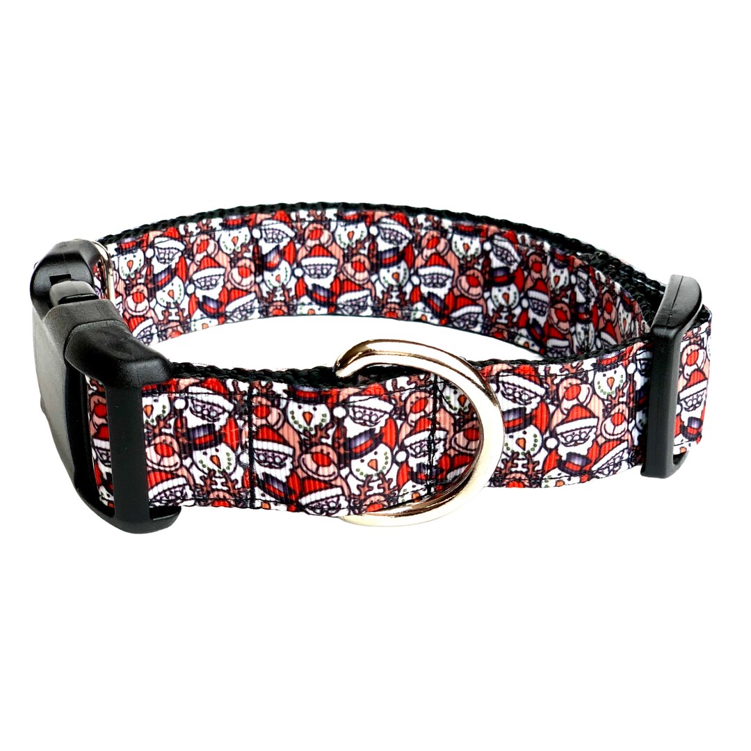 Christmas Dog Collar With Tag Holder, Dog Collar and Leash Available as