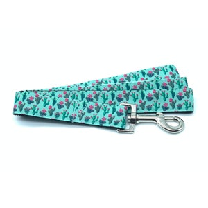 Totally Teal Cactus Dog Leash with hook for walking and training