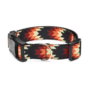 Tribal Aztec dog collar, adjustable dog collar, large or medium dog collar, dog collar leash set, quick-release dog collar