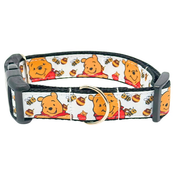 Winnie the Pooh Dog Collar with tag holder, Dog Collar and Leash available as a set, free shipping on all orders