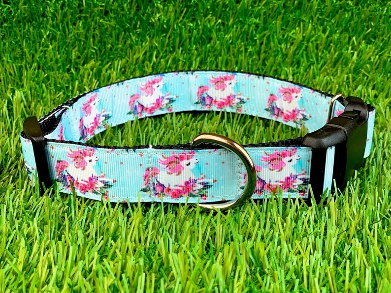 Unicorn Dog Collar Dog Leash or Matching Set w Unicorn image 0