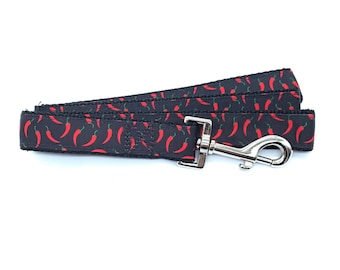 Red Hot Chili Pepper Black and Red Dog Leash