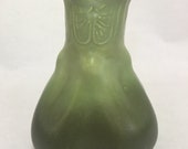 Beautiful Vintage Green Pottery Vase From Austria