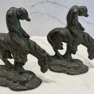 End of the Trail Vintage Iron Bookends with Awesome Patina