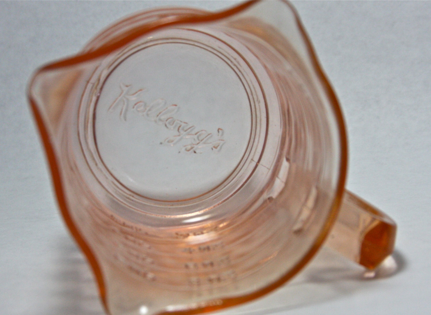 Vintage Kellogg's Advertising Glass Pink One Cup Measure Etsy