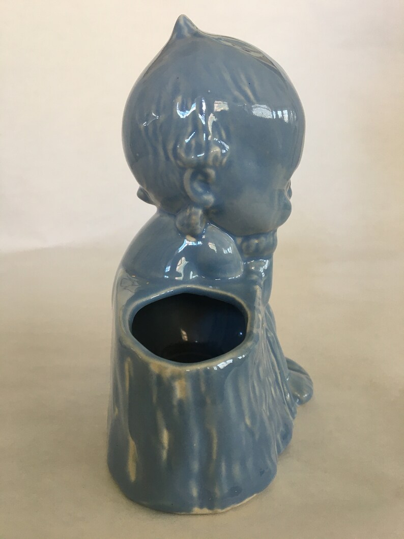 Kewpie Planter Vintage Powder Blue