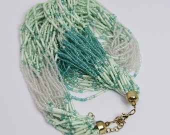 Multi- strand Seed bead necklace Multi -color necklace