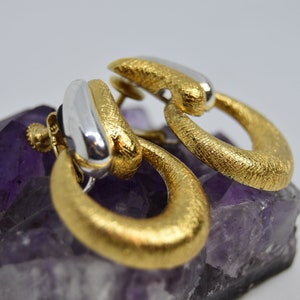 Vintage Napier Two tone Hoop convertible Screw earrings
