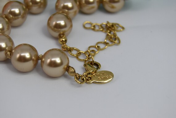 Vintage KJL Gold faux Pearl necklace - image 3