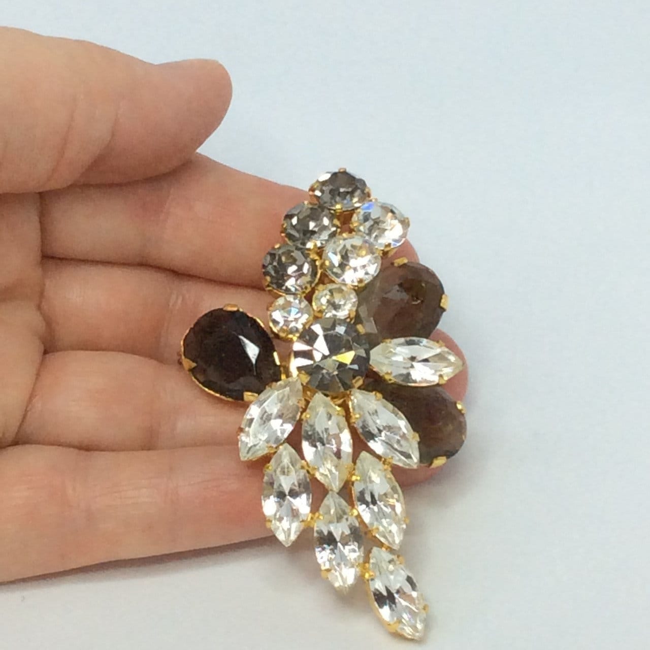 Vintage austrian crystal brooch deals