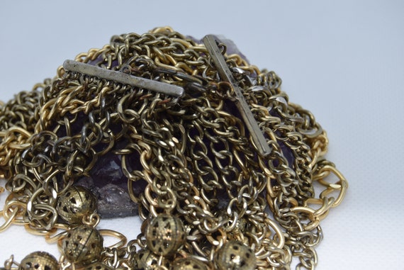 Gold & antique Multiple chains necklace - image 9