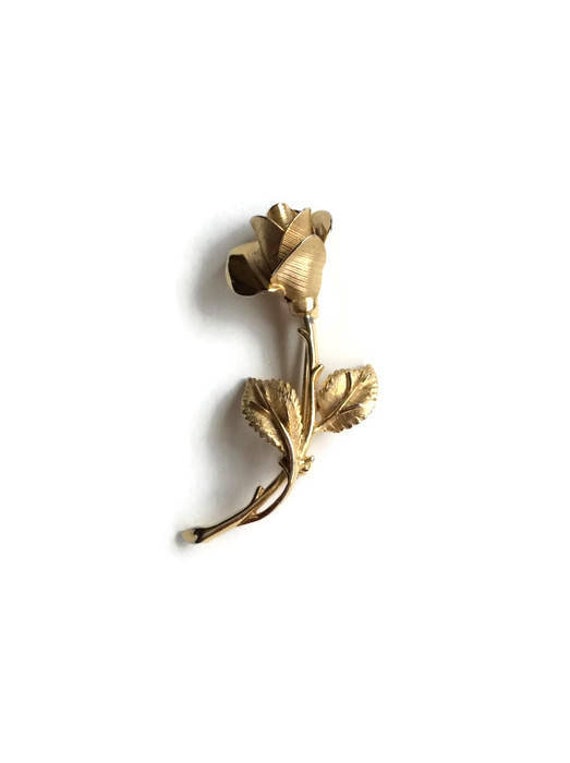 Signet Pastelli Rose brooch Gold tone metal - image 5