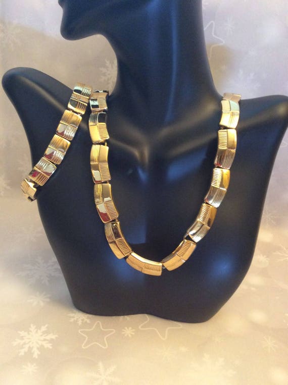 NAPIER jewelry set Square link necklace set Vinta… - image 5