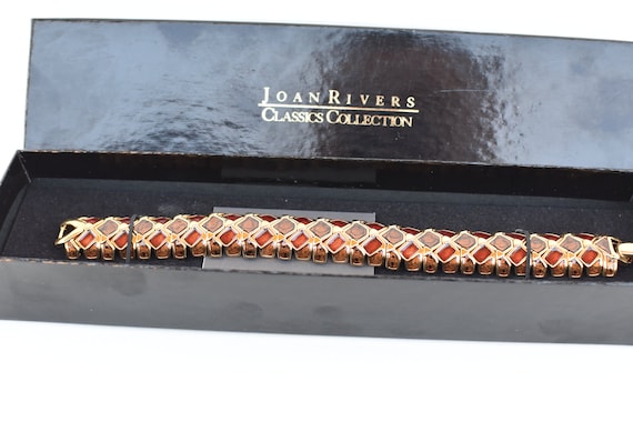 Joan Rivers Classics bracelet Amber enamel Brown c