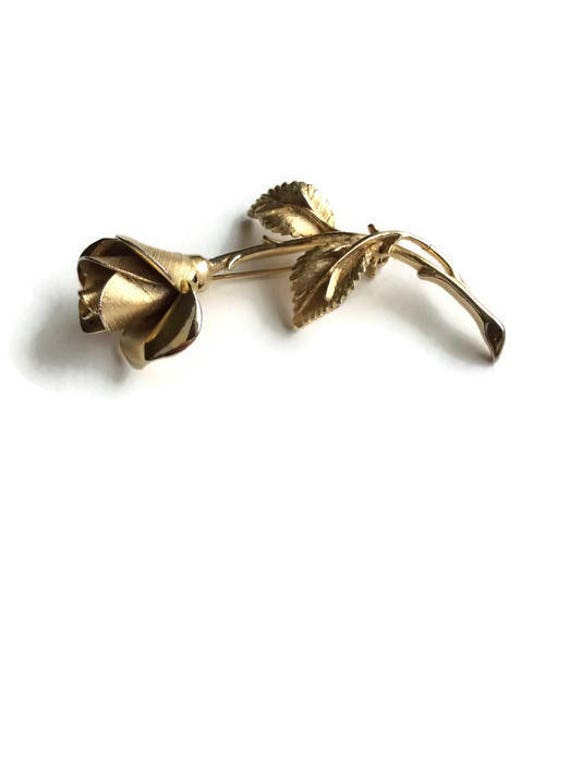 Signet Pastelli Rose brooch Gold tone metal - image 9