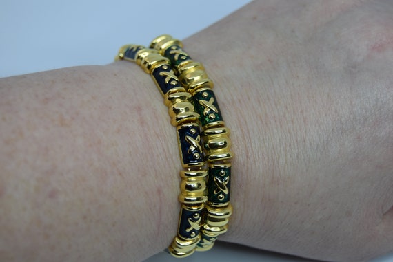 Vintage Joan Rivers Enamel bracelet Gold tone - image 3