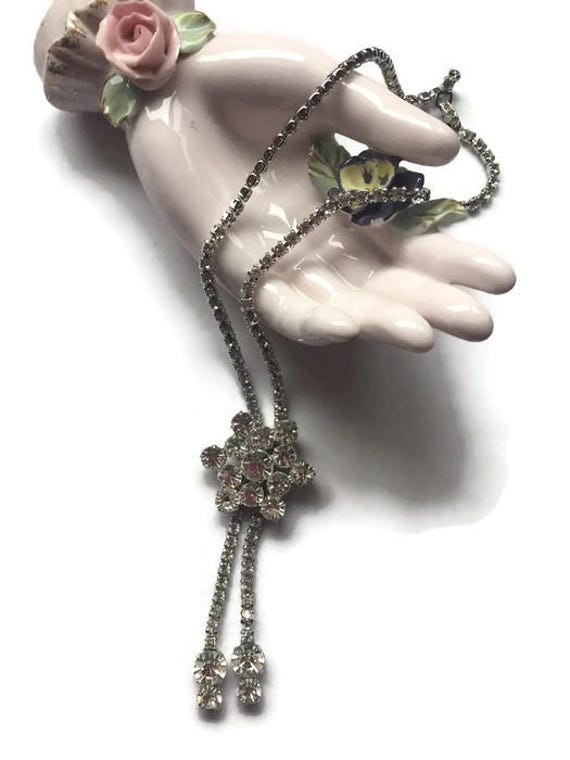 Rhinestone necklace Vintage jewelry Wedding jewel… - image 8