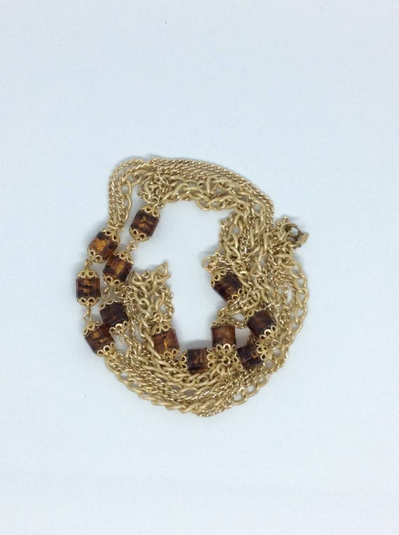 Vintage Sarah Coventry Long chain necklace Plasti… - image 3