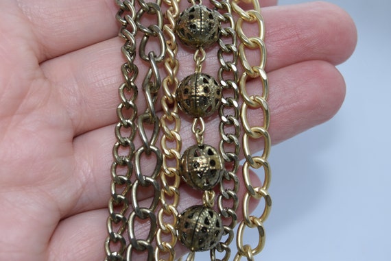 Gold & antique Multiple chains necklace - image 3