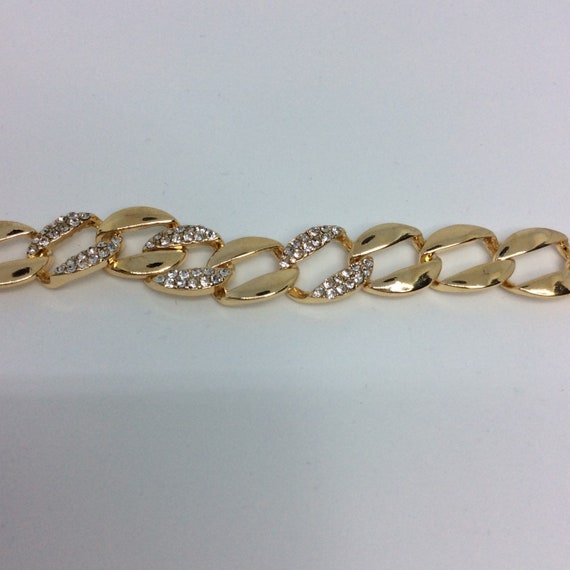 Vintage Jackie Kennedy Polished link Crystal brac… - image 4