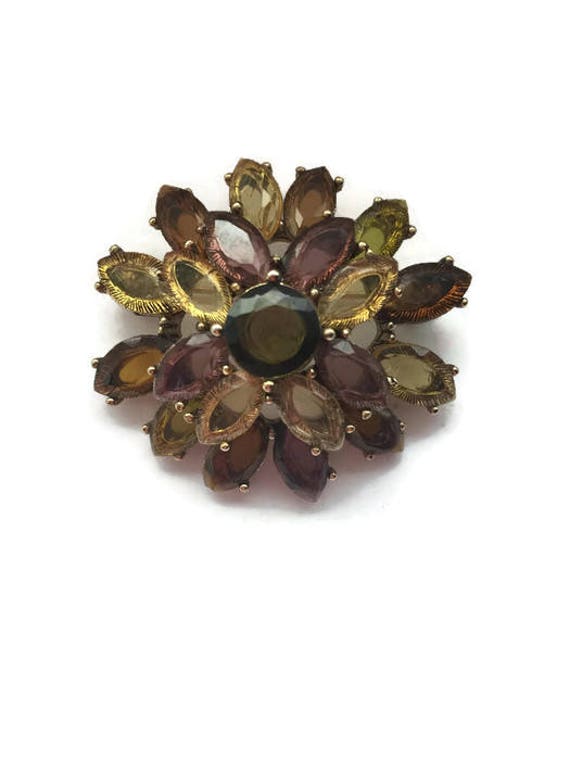 Monet brooch Jewelry gift vintage Flower Rhinesto… - image 7