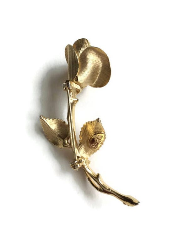 Signet Pastelli Rose brooch Gold tone metal - image 10