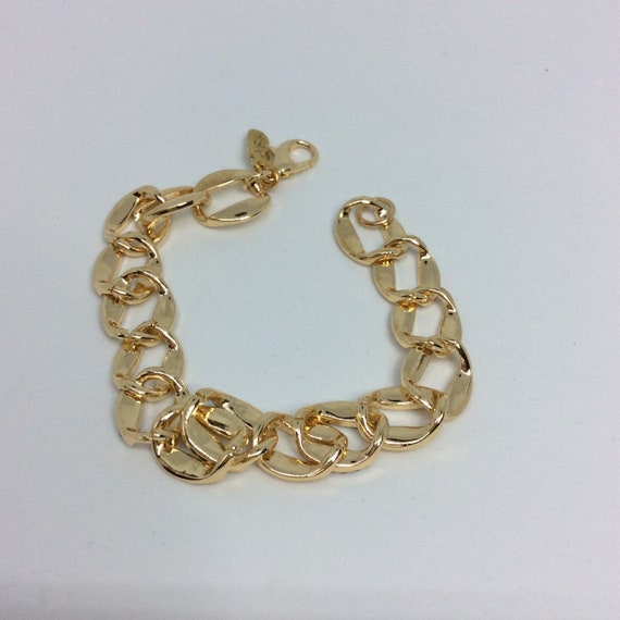 Vintage Jackie Kennedy Polished link Crystal brac… - image 3