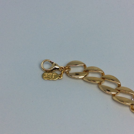 Vintage Jackie Kennedy Polished link Crystal brac… - image 5