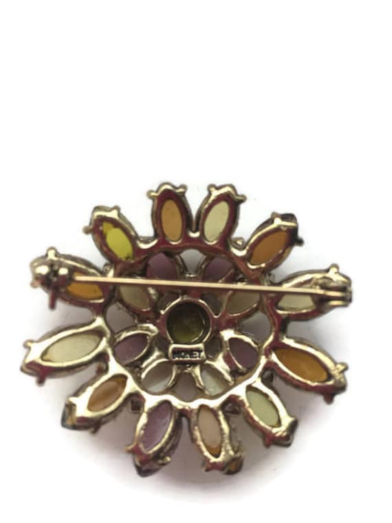 Monet brooch Jewelry gift vintage Flower Rhinesto… - image 3