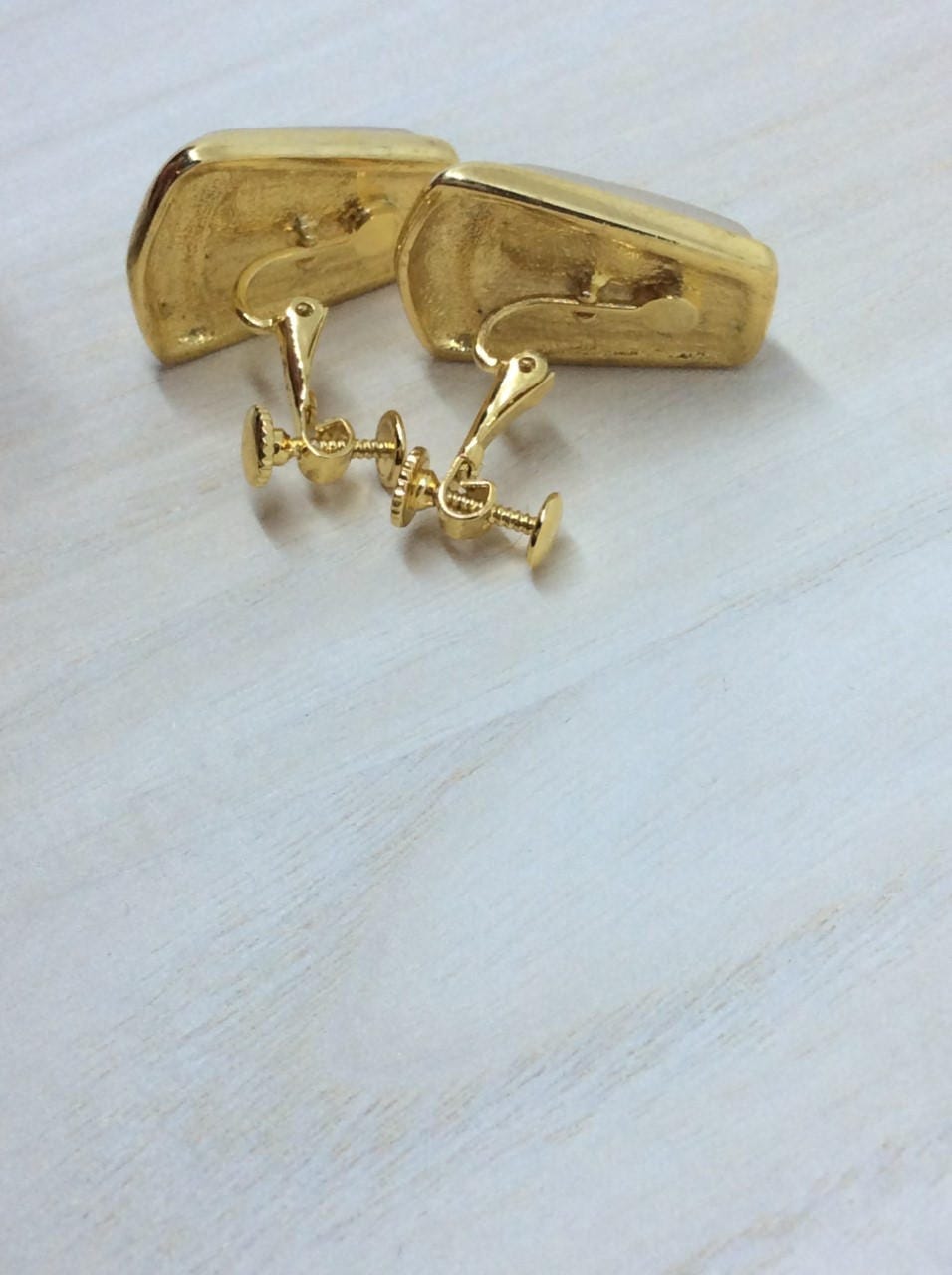 Boucles D'oreilles Vintage Napier – Clips Perle Et Cabochon, Métal Doré Rétro