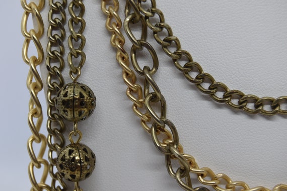 Gold & antique Multiple chains necklace - image 5