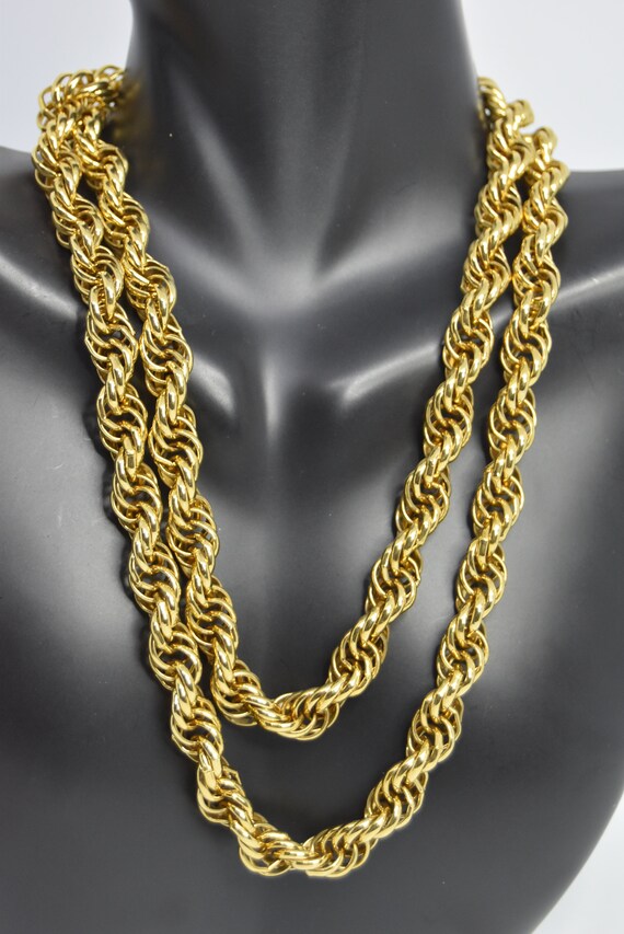 Brutalist chain Twisted rope Vintage heavy rope chain… Gem