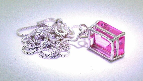 12x10 Pink Emerald CZ Cubic Zirconia Gem Sterling… - image 3