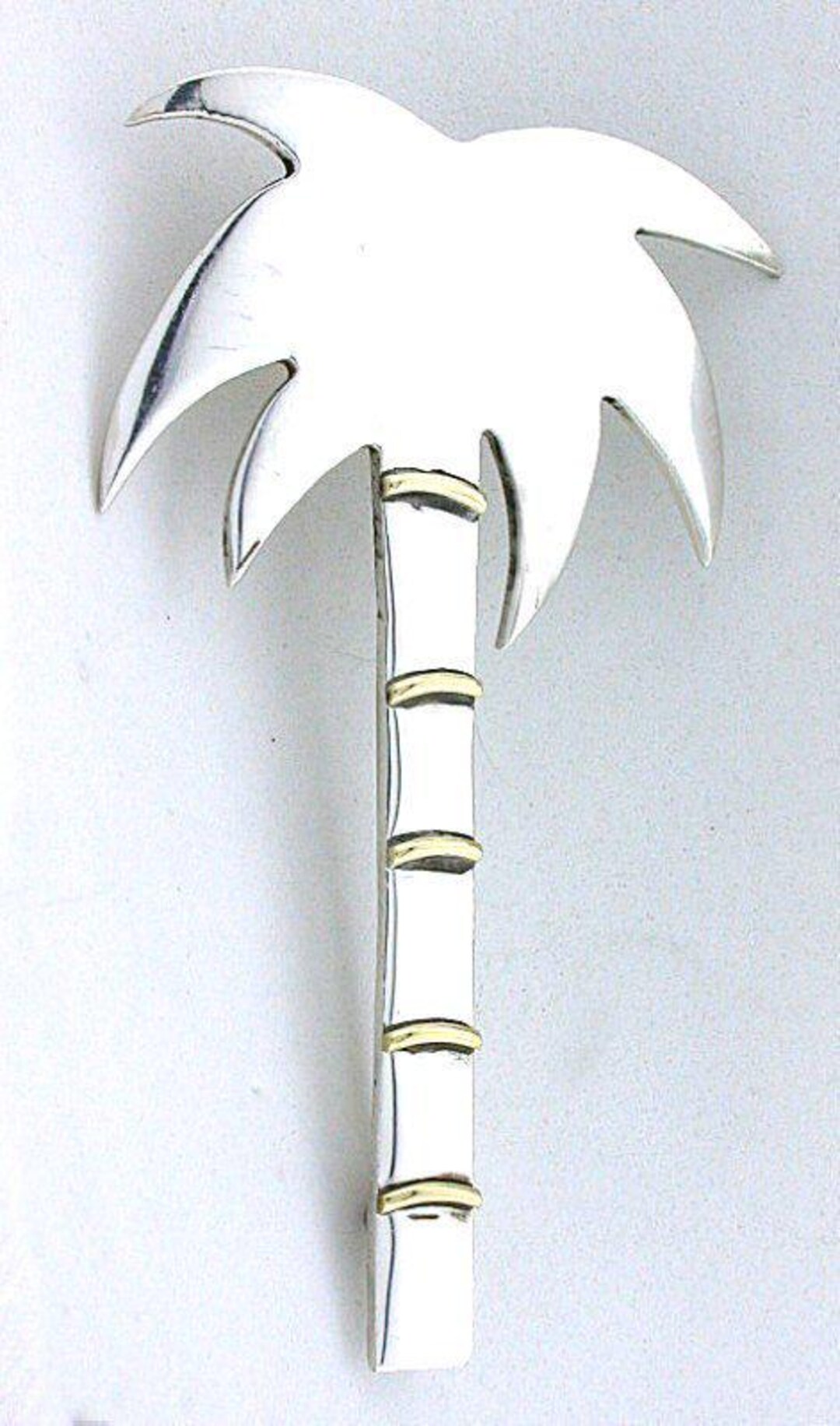 Palm Tree Pin LARGE Palm Tree 2 4/5 X 1 2/3 Inch Solid .925 Sterling Silver Pin ...