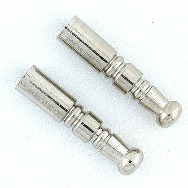 Two 1 Inch Tapered Silver Color Bolo Tips Cf696