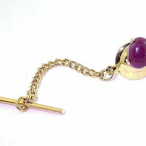 14Kt Yellow Gold 8x6 Oval Natural Ruby Cab Gemstone Gemstone Tie Tack EBSTT221