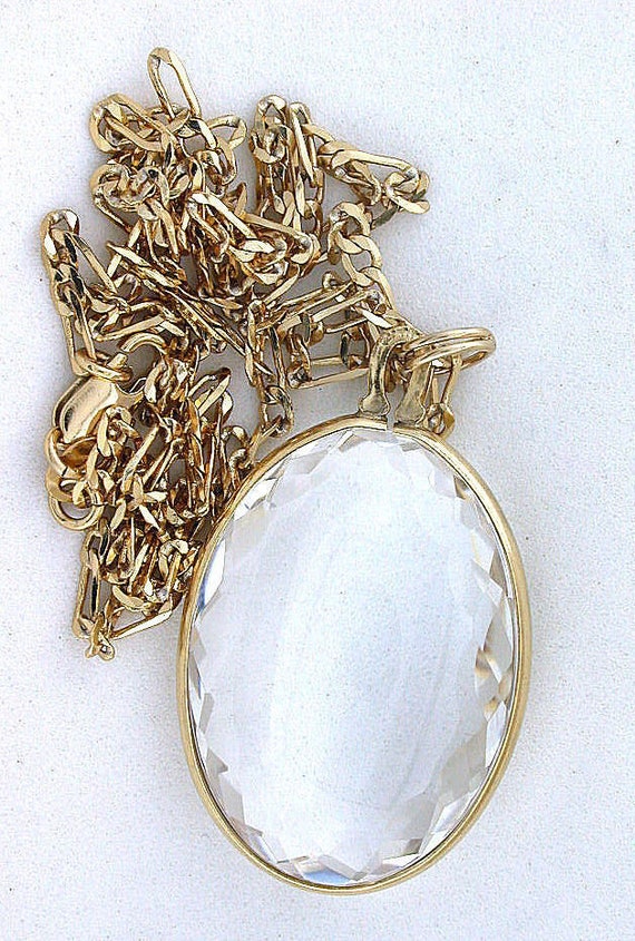 30x22 Quartz Crystal Oval Gemstone Goldfilled Ster