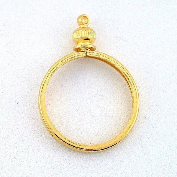 One 5 Cent Nickel Gold Color Coin Holder Pendant Mounting Mount Finding Cf926