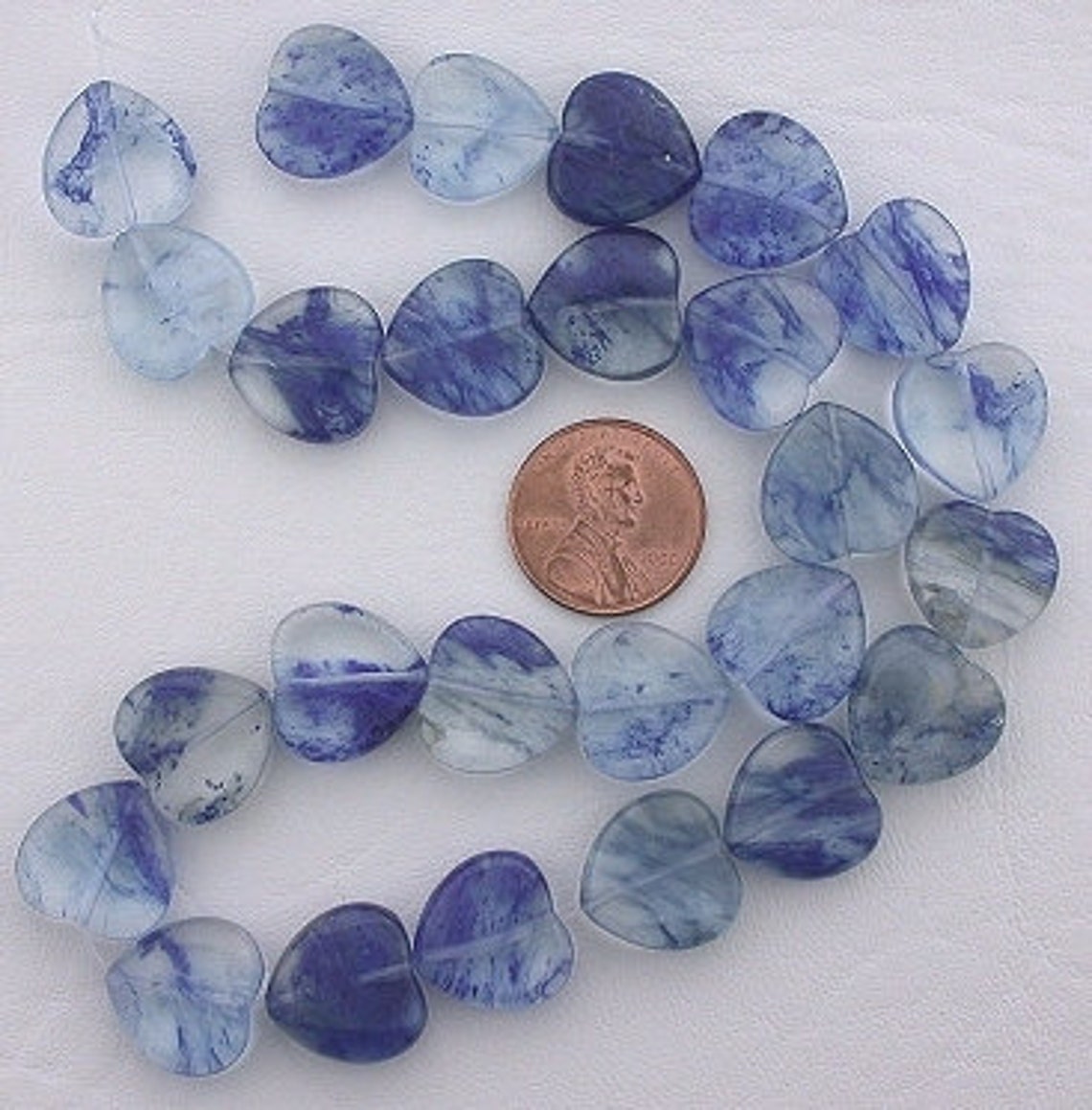 15mm heart gemstone blueberry quartz beads Etsy