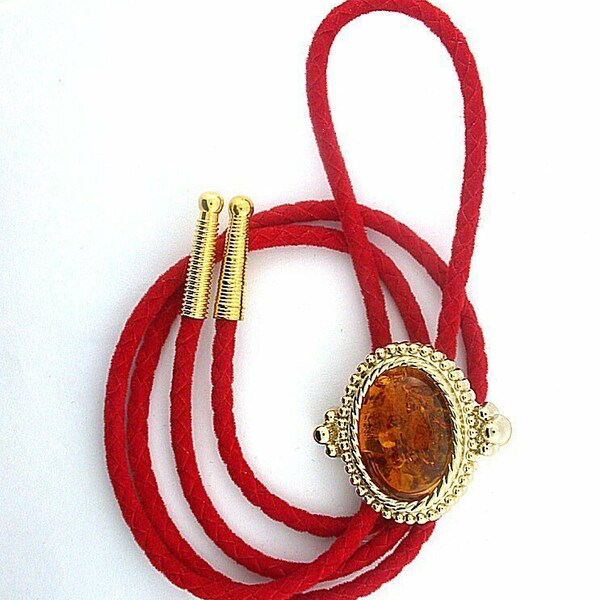 Baltic Amber 30x22 Oval Cab Cabochon Gem Stone Gemstone Bola Bolo Tie Cord Tip