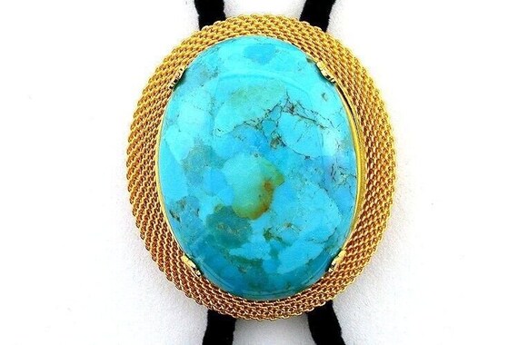 40X30 Blue Mosiac Oval Sonoran Turquoise Cabochon… - image 2