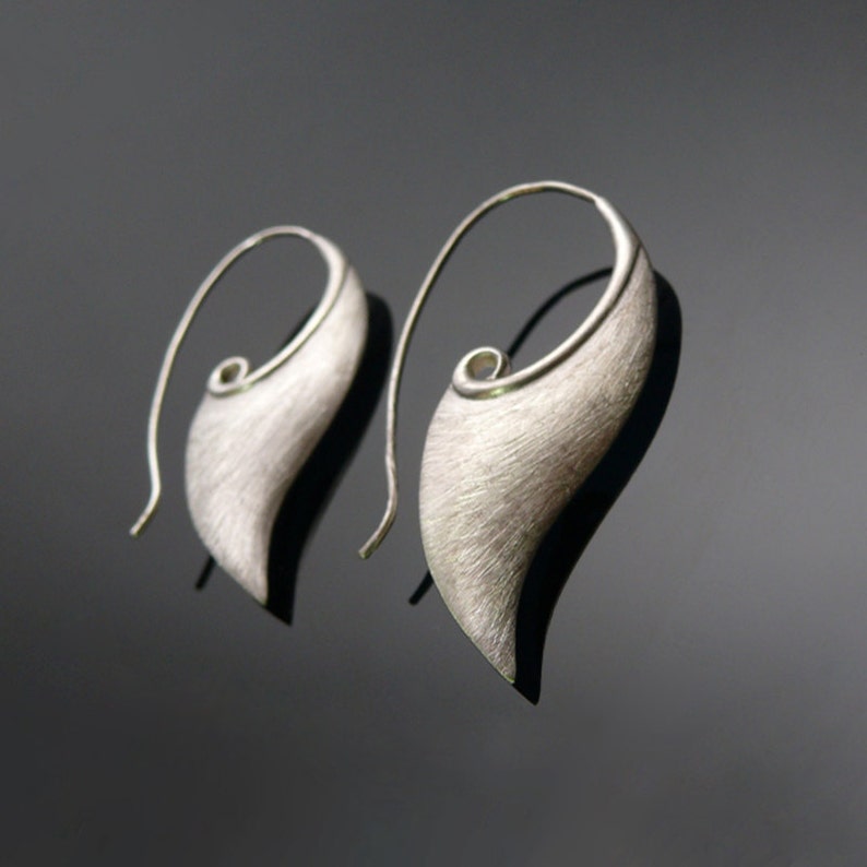 Solid Sterling Silver Drop/ Hoop Earrings inspired by Arum Etsy