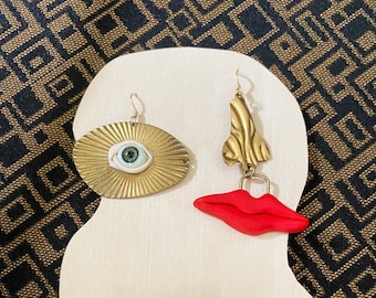 Surrealistische Gesicht Ohrringe