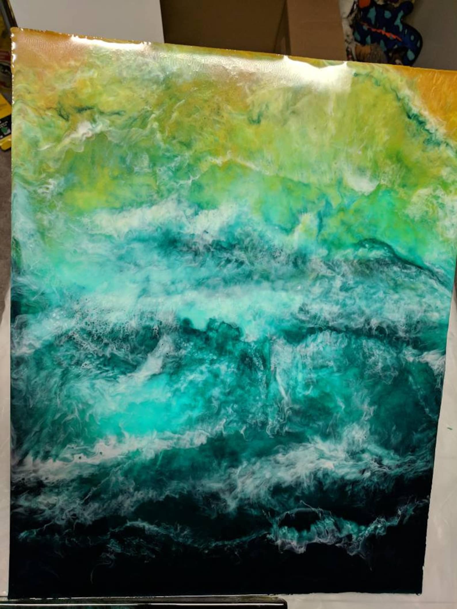 Original Resin Artwork on Gesso Board Etsy
