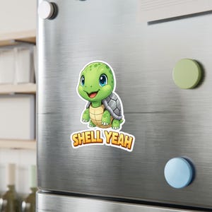 Cartoon Turtle Sticker | "Shell Yeah" Decal