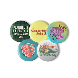 Set of lesbian pin buttons,  Lesbian Button Pins, Gay Button Pins