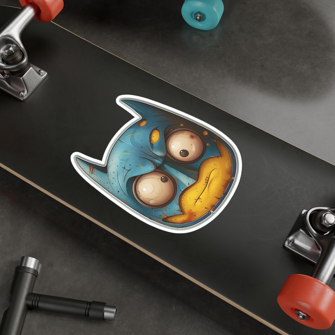 Grumpy Cartoon Bat Mask Sticker | Kiss-cut Vinyl Decal - Etsy UK
