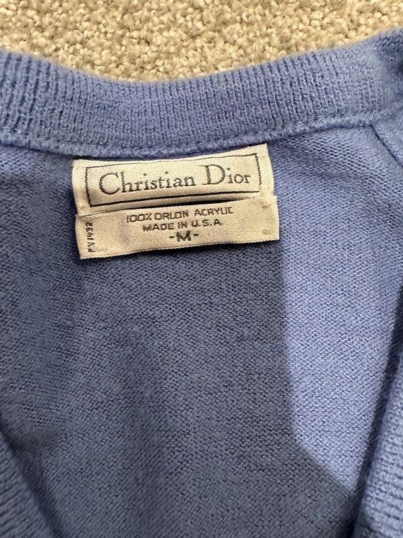 Vintage Christian Dior Light Blue Sweater Men's M - image 2