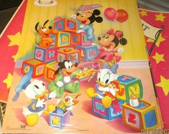 DISNEY PRINT,MICKEY MINNIE DONALD PLUTO GOOFY LICENSED OSP NOS 1990/'s MATTED
