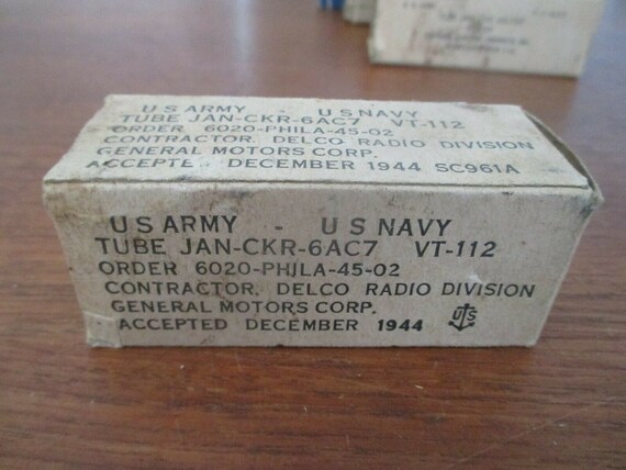 VT-112 6AC7 ELECTRON VACUUM TUBE VALVE KEN RAD US ARMY